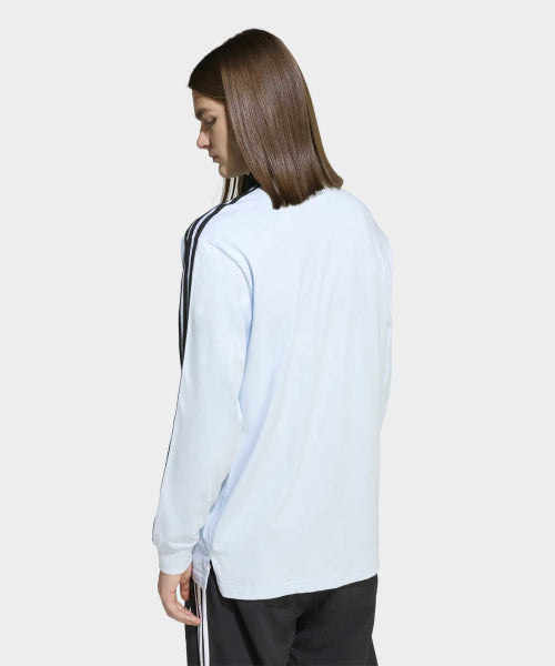 ADIDAS ADIDAS 3-Stripe Rugby Long Sleeve Polo - Crystal Sky