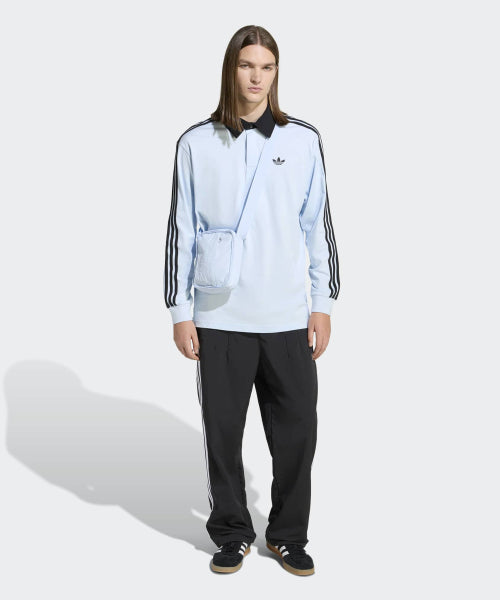 ADIDAS ADIDAS 3-Stripe Rugby Long Sleeve Polo - Crystal Sky