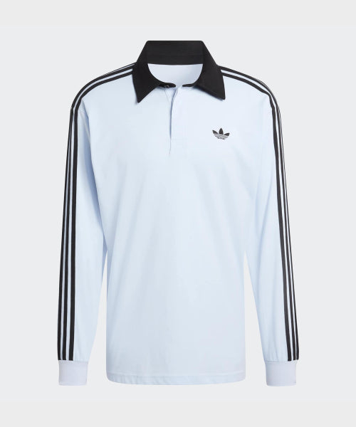 ADIDAS ADIDAS 3-Stripe Rugby Long Sleeve Polo - Crystal Sky
