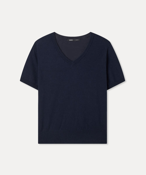 MIXXO MIXXO Knitwear V-neck short sleeve pullover (C)