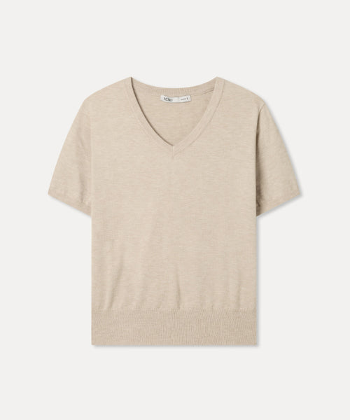 MIXXO MIXXO Knitwear V-neck short sleeve pullover (C)