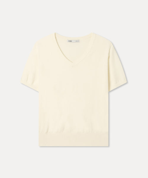MIXXO MIXXO Knitwear V-neck short sleeve pullover (C)