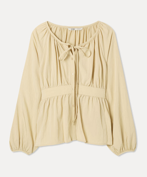 MIXXO MIXXO Tie Shirring Blouse - C