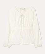 MIXXO MIXXO Tie Shirring Blouse - C