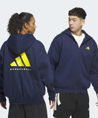 ADIDAS ADIDAS Basketball Full Zip Hoodie - Night Indigo