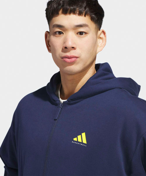 ADIDAS ADIDAS Basketball Full Zip Hoodie - Night Indigo