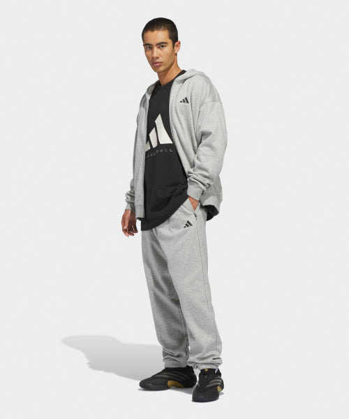 ADIDAS ADIDAS Basketball Full Zip Hoodie - Medium Gray Heather