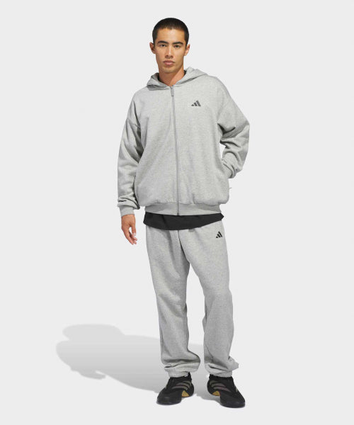 ADIDAS ADIDAS Basketball Full Zip Hoodie - Medium Gray Heather