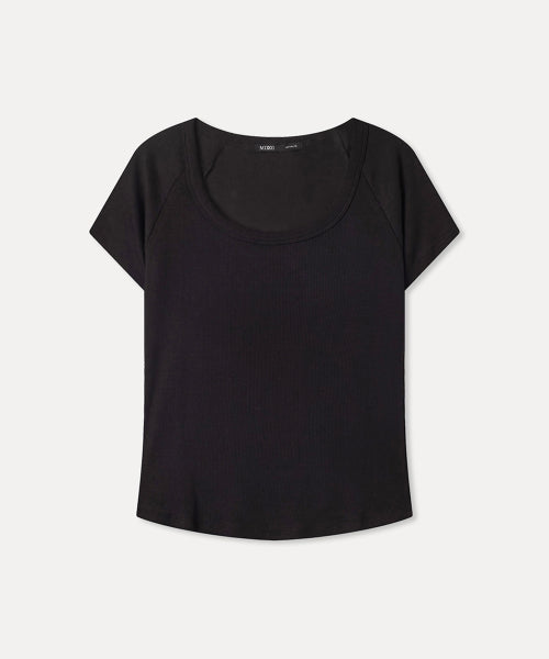 MIXXO MIXXO T-Shirt Ribbed U-neck (Size S)