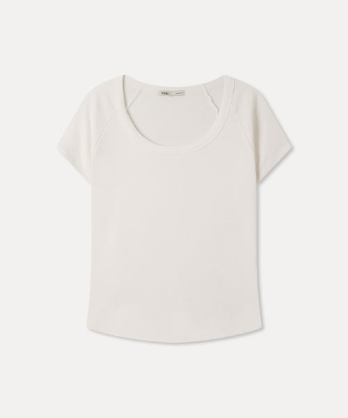 MIXXO MIXXO T-Shirt Ribbed U-neck (Size S)