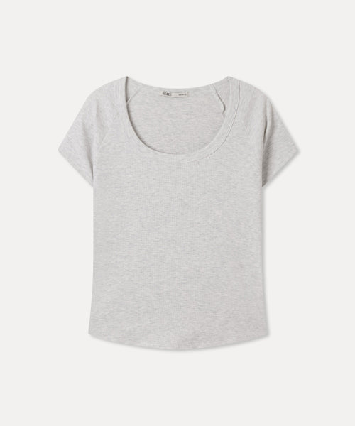 MIXXO MIXXO T-Shirt Ribbed U-neck (Size S)
