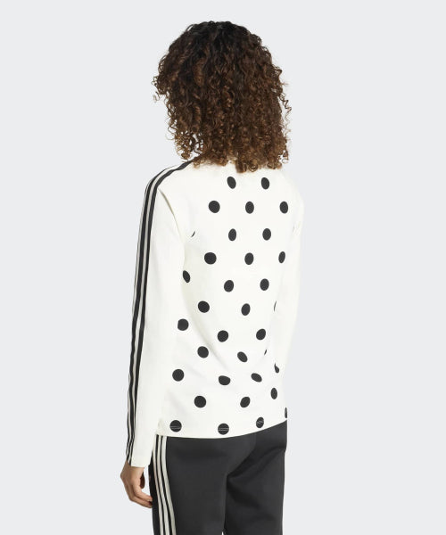ADIDAS ADIDAS Polka Dot Slim Long Sleeve Top - Off-white