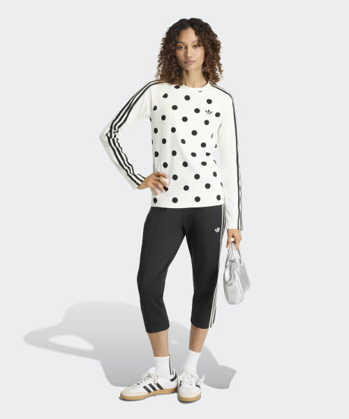 ADIDAS ADIDAS Polka Dot Slim Long Sleeve Top - Off-white