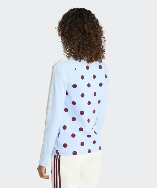 ADIDAS ADIDAS Polka Dot Slim Long Sleeve Top - Clear Sky