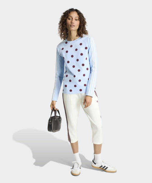 ADIDAS ADIDAS Polka Dot Slim Long Sleeve Top - Clear Sky