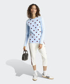 ADIDAS ADIDAS Polka Dot Slim Long Sleeve Top - Clear Sky