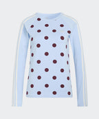 ADIDAS ADIDAS Polka Dot Slim Long Sleeve Top - Clear Sky