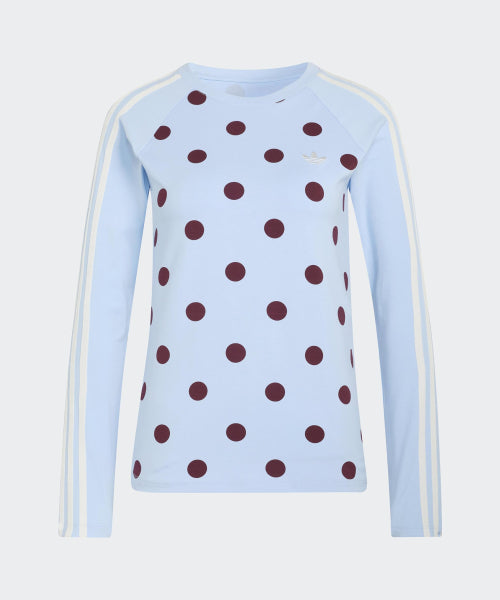 ADIDAS ADIDAS Polka Dot Slim Long Sleeve Top - Clear Sky