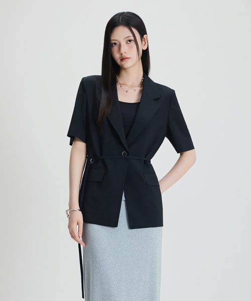 MIXXO MIXXO Tailored belted short sleeve jacket (C, S)