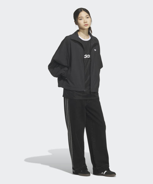 ADIDAS ADIDAS 3-Stripe Zip Track Top - Black