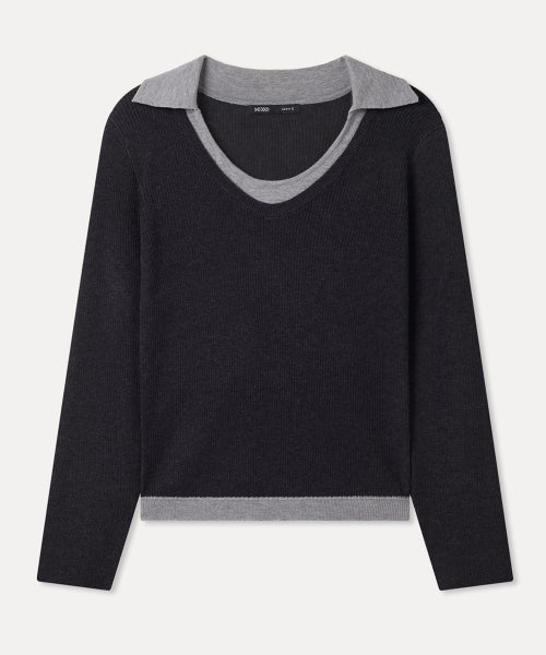 MIXXO MIXXO Knitwear Collar Layered Pullover