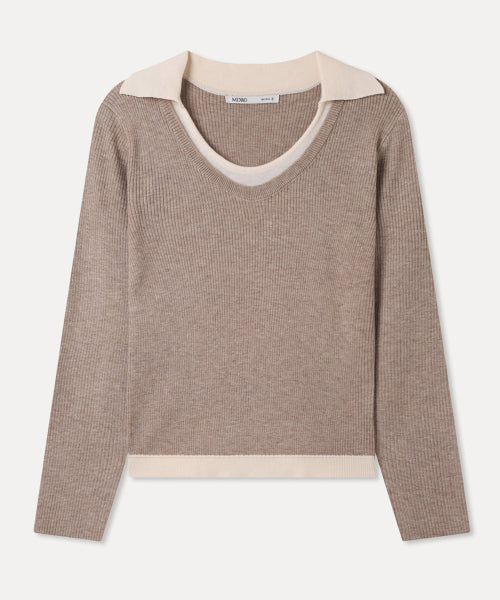 MIXXO MIXXO Knitwear Collar Layered Pullover
