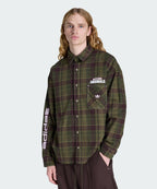 ADIDAS ADIDAS Flannel Long Sleeve Work Shirt - Focus Olive