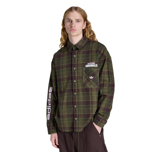 ADIDAS ADIDAS Flannel Long Sleeve Work Shirt - Focus Olive