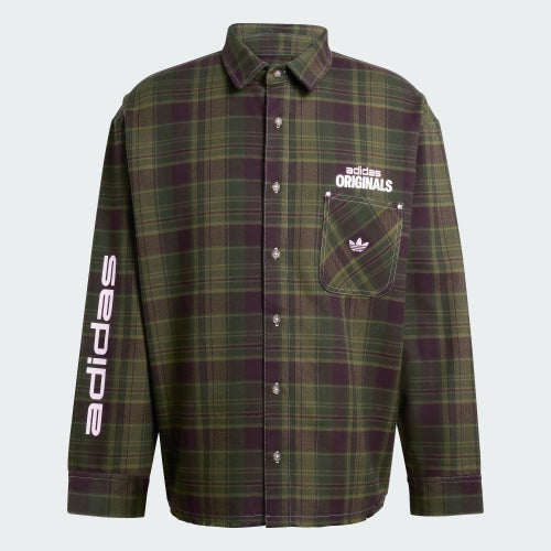 ADIDAS ADIDAS Flannel Long Sleeve Work Shirt - Focus Olive