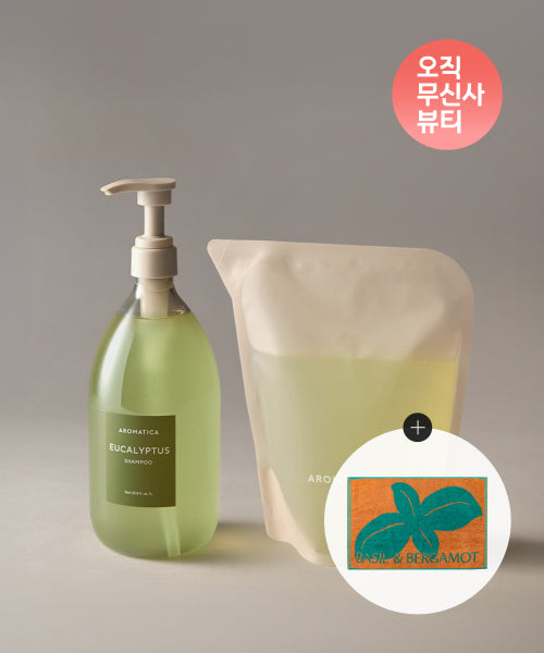 AROMATICA [Only Musinsa Beauty] Shampoo 1L + Refill 500ML + Face Towel (Choose 1 Lemongrass/Eucalyptus)
