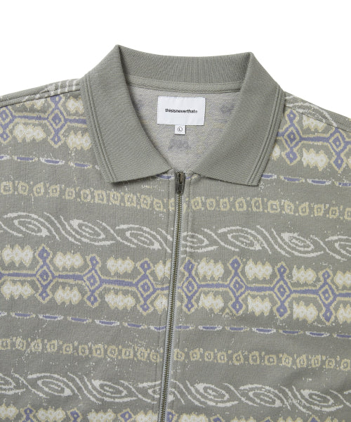 THISISNEVERTHAT THISISNEVERTHAT Jungle Jacquard Zip Up Top Grey