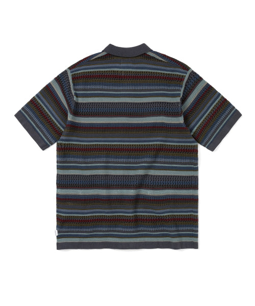 THISISNEVERTHAT THISISNEVERTHAT Striped S/S Knit Polo Dark Navy