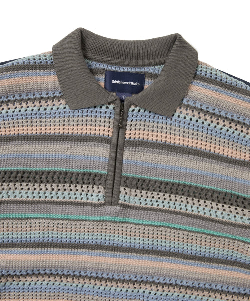 THISISNEVERTHAT THISISNEVERTHAT Striped S/S Knit Polo Unisex