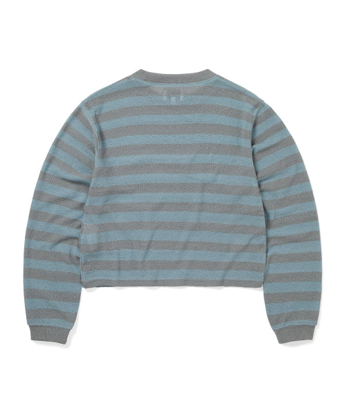 THISISNEVERTHAT THISISNEVERTHAT Mesh Striped W Crewneck Sky Blue