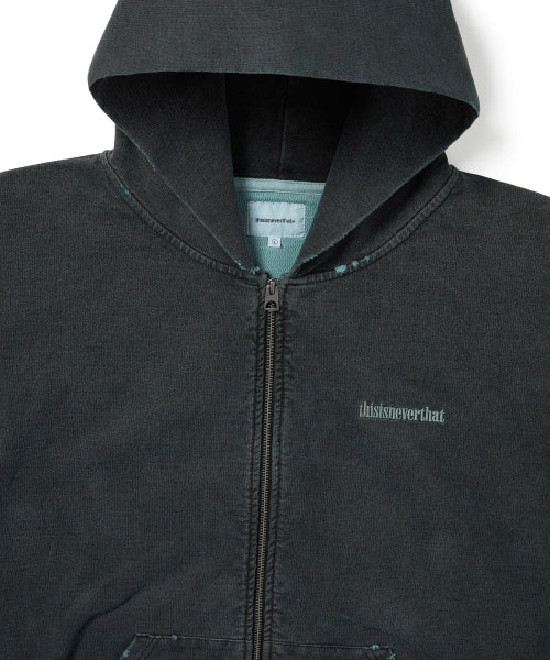 THISISNEVERTHAT THISISNEVERTHAT Damaged Zip Up Hoodie Faded Black
