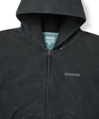THISISNEVERTHAT THISISNEVERTHAT Damaged Zip Up Hoodie Faded Black