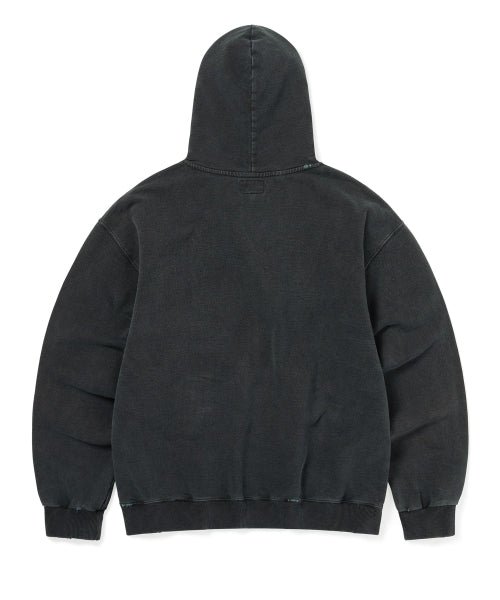 THISISNEVERTHAT THISISNEVERTHAT Damaged Zip Up Hoodie Faded Black