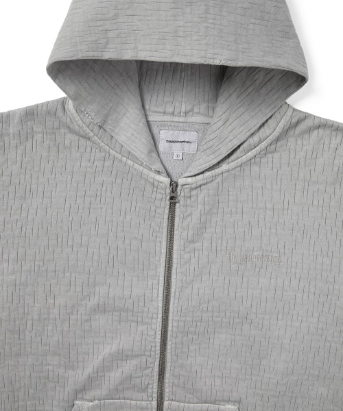 THISISNEVERTHAT THISISNEVERTHAT Damaged Zip Up Hoodie Khaki Grey