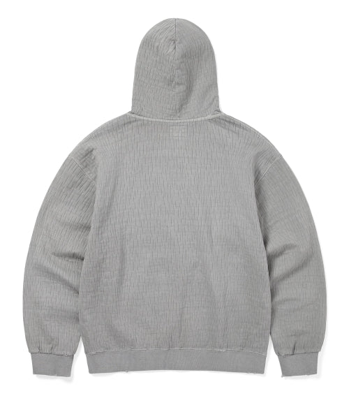 THISISNEVERTHAT THISISNEVERTHAT Damaged Zip Up Hoodie Khaki Grey