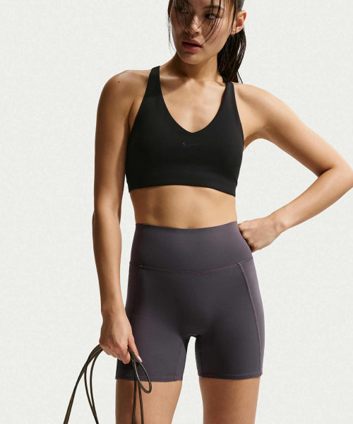 NIKE NIKE High Waist Biker Shorts - Thunder Gray