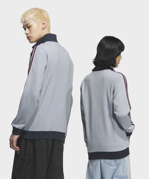 ADIDAS ADIDAS Waffle Knit Track Top - Light Gray: Maroon