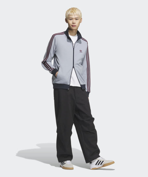 ADIDAS ADIDAS Waffle Knit Track Top - Light Gray: Maroon