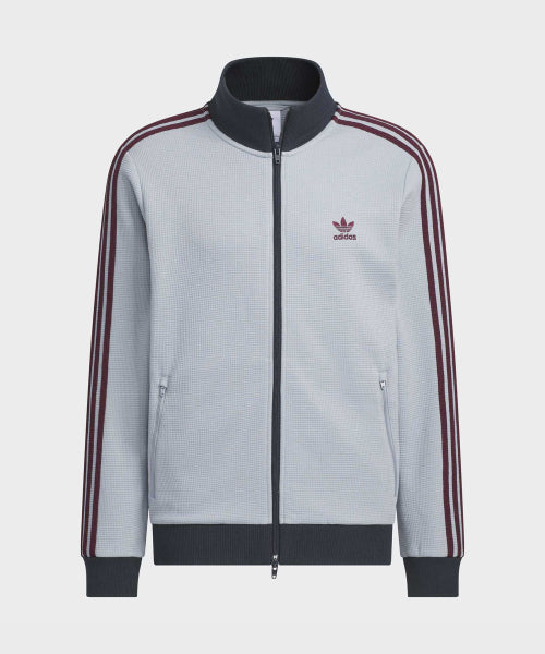 ADIDAS ADIDAS Waffle Knit Track Top - Light Gray: Maroon