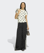 ADIDAS ADIDAS Satin Polka Dot Wide Leg Pants - Black