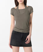 MUSINSA STANDARD WOMAN MUSINSA STANDARD WOMAN T-Shirt Halter Layered [Size]
