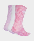ADIDAS ADIDAS Tie-dye Crew Socks 3P - Lilac:Pink:White