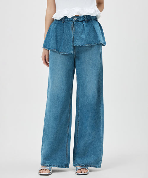 MIXXO MIXXO Denim Layered Skirt Pants