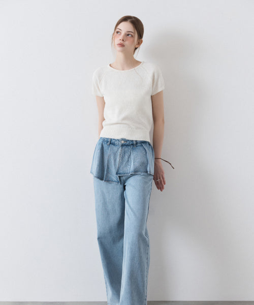 MIXXO MIXXO Denim Layered Skirt Pants