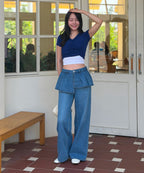 MIXXO MIXXO Denim Layered Skirt Pants