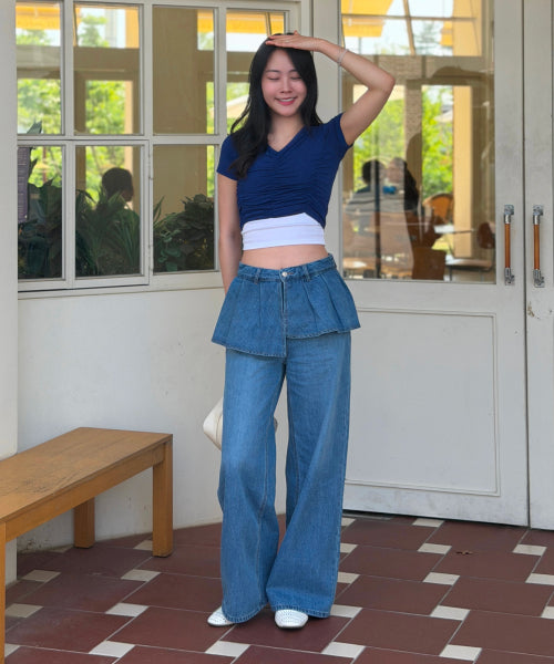 MIXXO MIXXO Denim Layered Skirt Pants